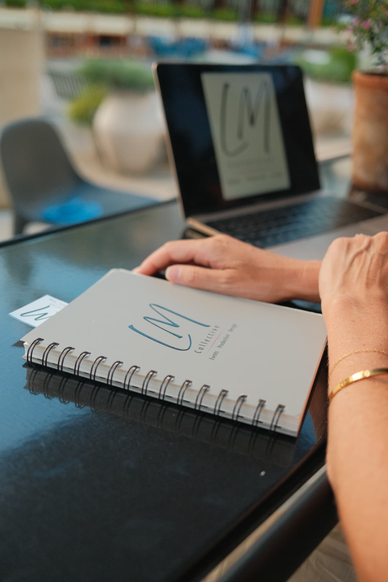 LM Collective notebook and laptop